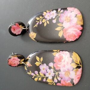 Hand-made Hand Crafted Floral Vibes Resin Earrings New